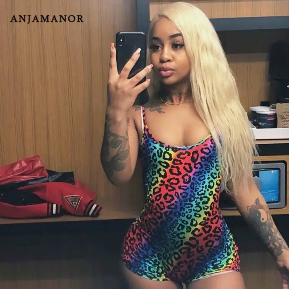 Rainbow Leopard Print Bodysuit